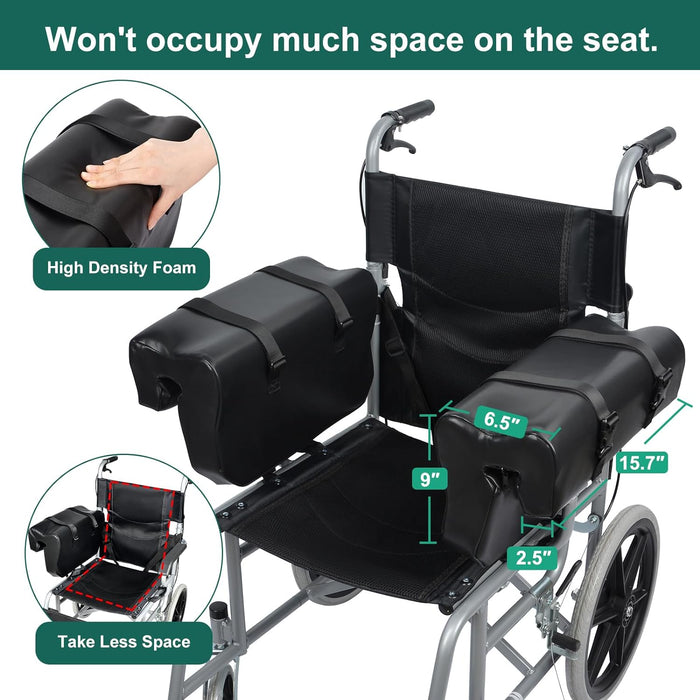 Lateral Arm Support for Stroke Patients, Wheelchair Armrest Cushion Pads with High Density Foam, Wheelchair Arm Rest Trough Tray to Fix Hemiplegic Arm & Sitting up Straight